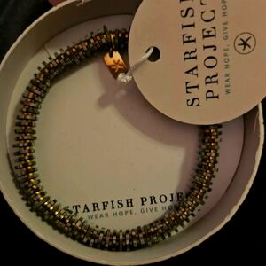 Starfish Project 14K Gold Plated Resin Bracelet With Hematite